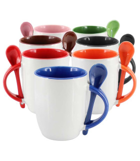 Tazón Cerámico Sublimación con Cuchara