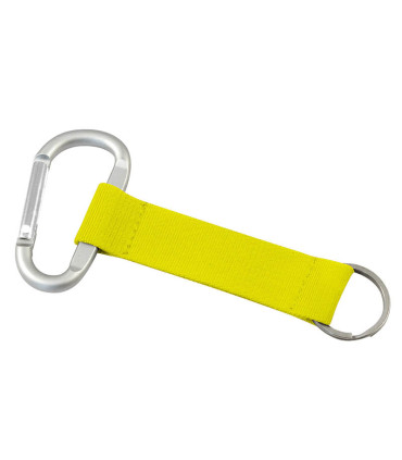 Llavero lanyard 2.5 cm amarillo de alta visibilidad con anillo