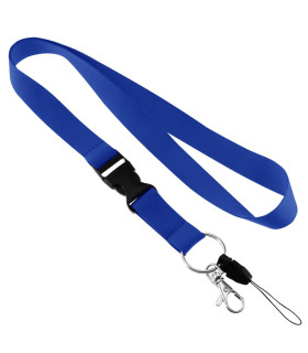 Lanyard azulino con broche desprendible tip top para empresas
