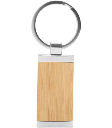 Llavero de Bamboo Metal Tag