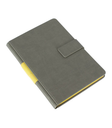 Cuaderno A5 Gris PU Tapa Dura