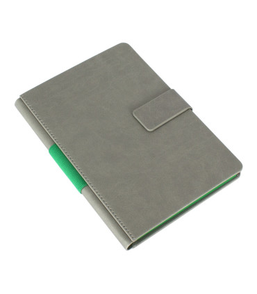 Cuaderno A5 Gris PU Tapa Dura