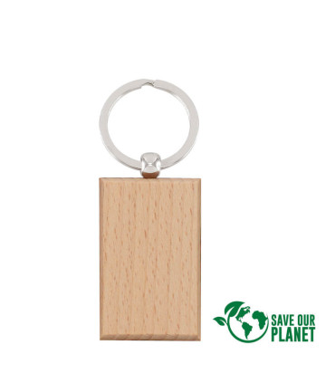 Llavero Rectangular de Madera