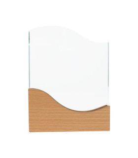 GALVANO DE MADERA Y CRISTAL WAVE