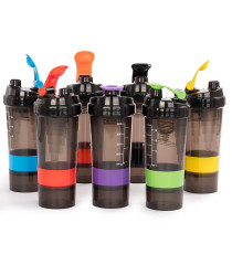 Vaso Gym SHAKE 750cc para Proteína con 4 Compartimentos