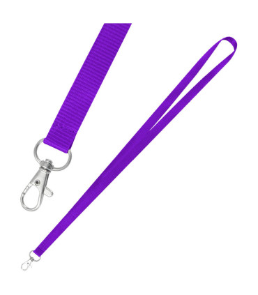 Lanyard morado 1.5 cm de alta resistencia con mosqueton