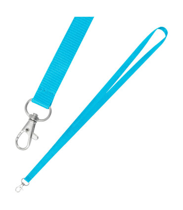 Lanyard celeste 1.5 cm texturado para regalos promocionales