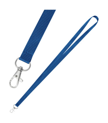 Lanyard azulino 1.5 cm de poliester texturado corporativo