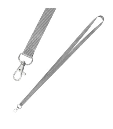 Lanyard gris 1.5 cm porta credencial elegante para empresas