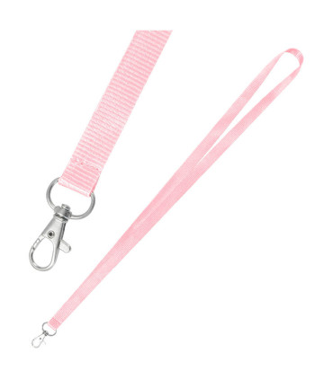 Lanyard rosado 1.5 cm personalizado para campañas y eventos