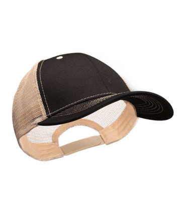 Gorro Memphis negro y malla beige
