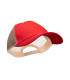 Gorro Memphis rojo y malla beige.