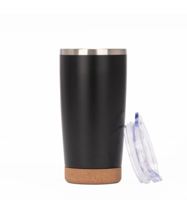 Vaso térmico Lugano negro corcho