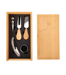 Set Wine Cheese Futrono madera natural.