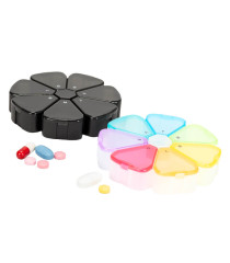 Pastillero Plástico 7 Días FLOWER Diseño Circular