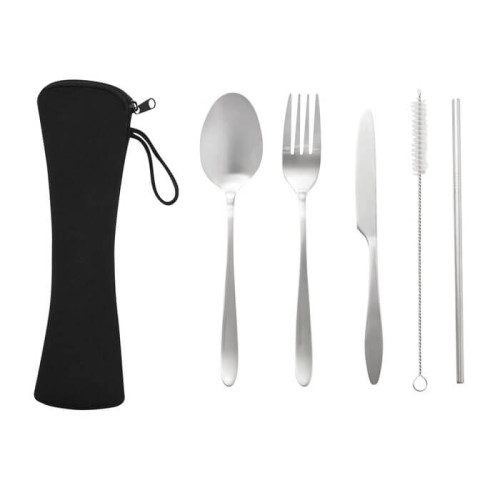 SET CUBIERTOS CON BOMBILLA PLAT