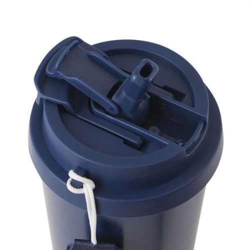 MUG LUNGO 500ML CON BOMBILLA AZUL