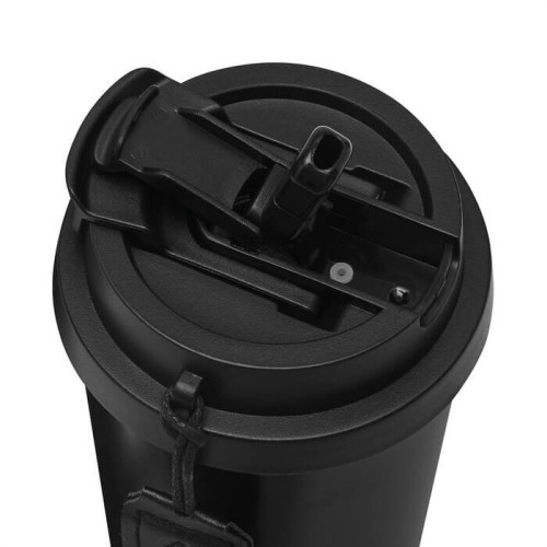MUG LUNGO 500ML CON BOMBILLA NEGRO