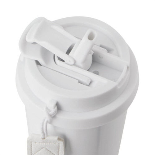 MUG LUNGO 500ML CON BOMBILLA BLANCO