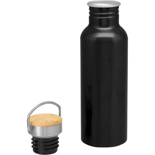 DISEÑO DE BOTELLA MINIMALISTA ALUMINIO Y BAMBÚ