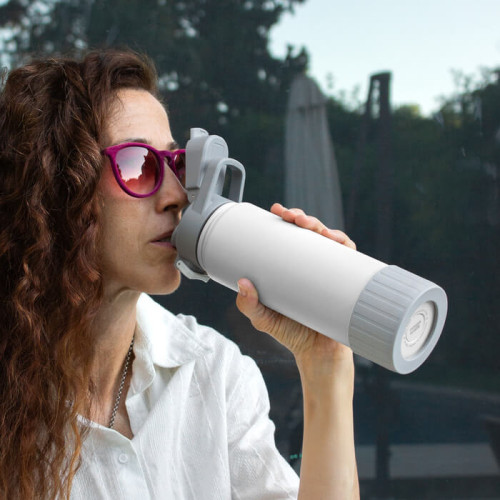 BOTELLA TÉRMICA COLOR MATE CON ACABADO RUGOSO DURADERO