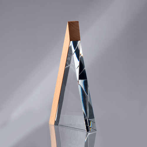 TROFEO ELEGANTE BASE MADERA NATURAL BARNIZADA