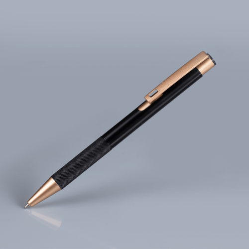 Bolígrafo de aluminio negro strong